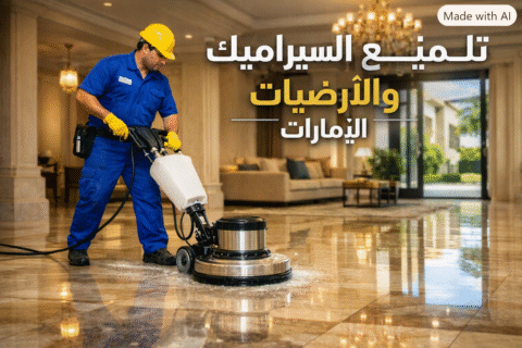تنظيف الفلل بعد التشطيب وتلميع السيراميك والأرضيات